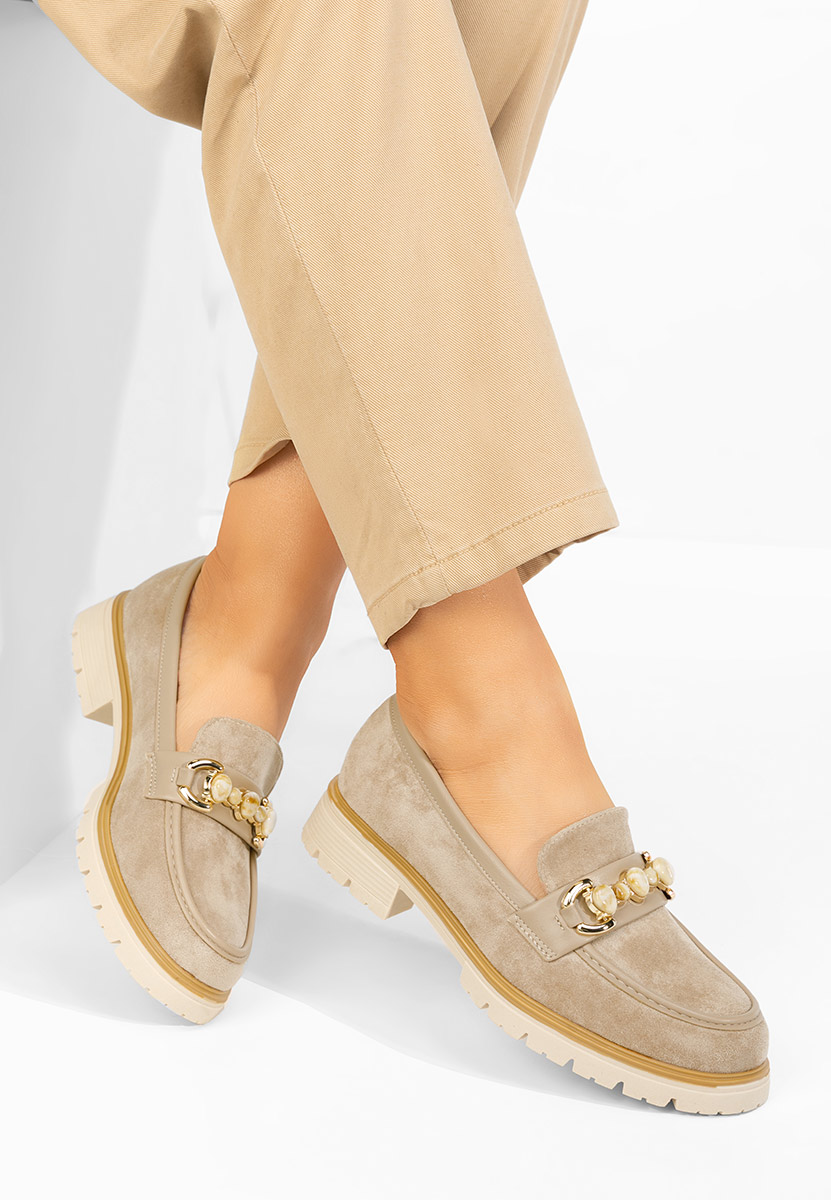 Amberlin khaki női mokaszin