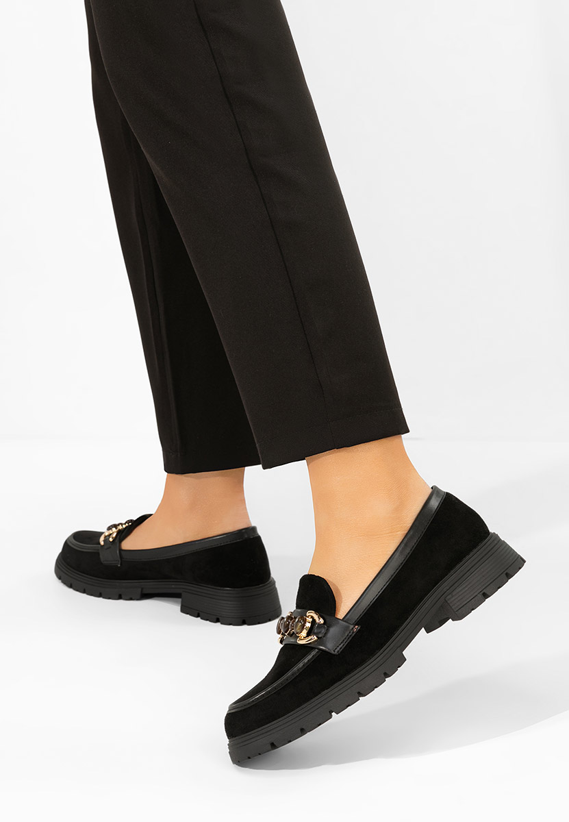 Amberlin fekete női mokaszin