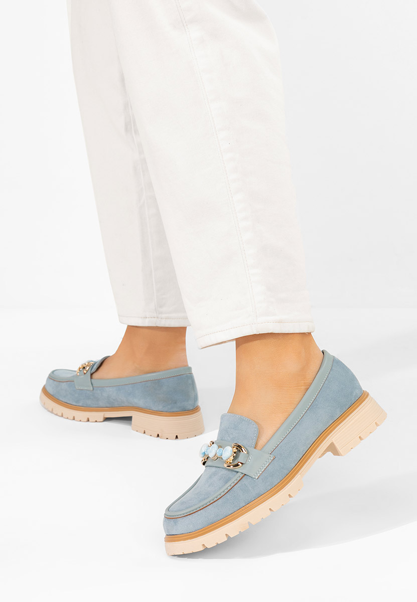 Amberlin kék női mokaszin