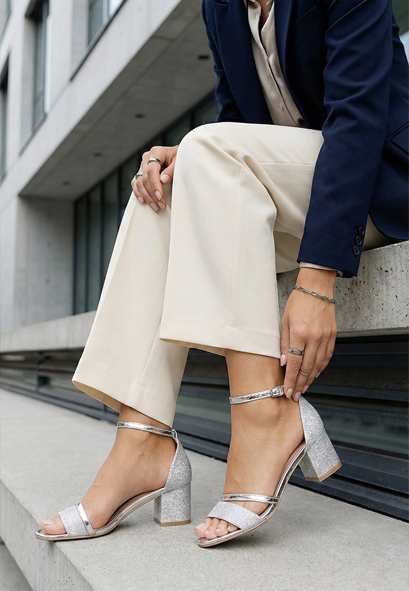 Malena ezüst elegáns női szandál