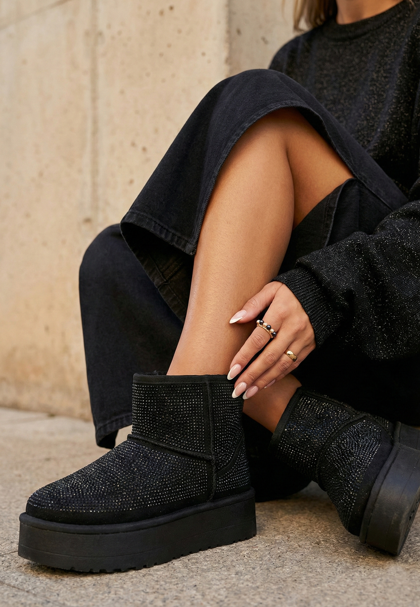 Feyna fekete női téli csizma