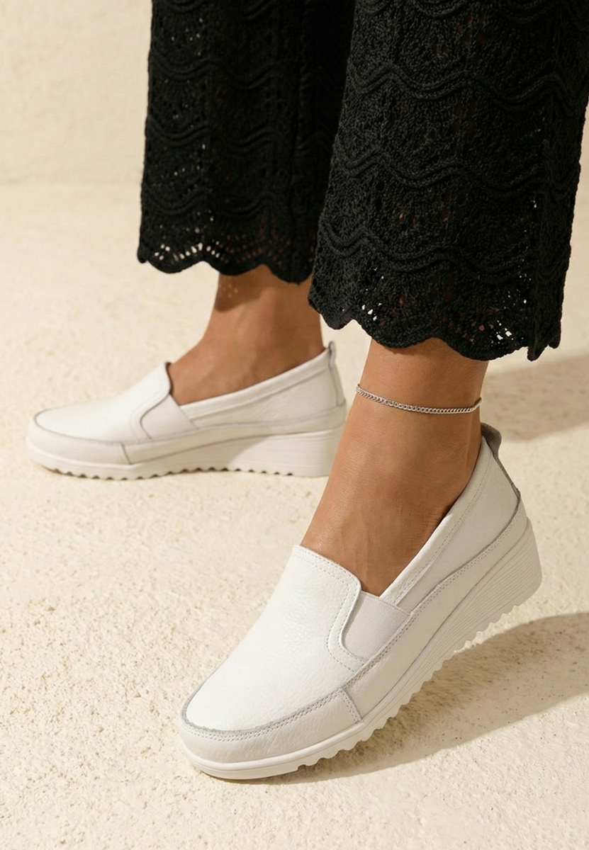 Sonima fehér bőr mokaszin női