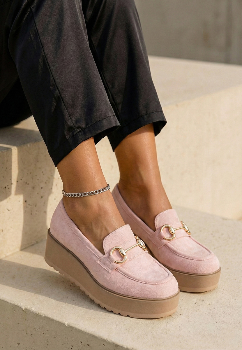 Leondra v3 rózsaszín telitalpú platform mokaszín