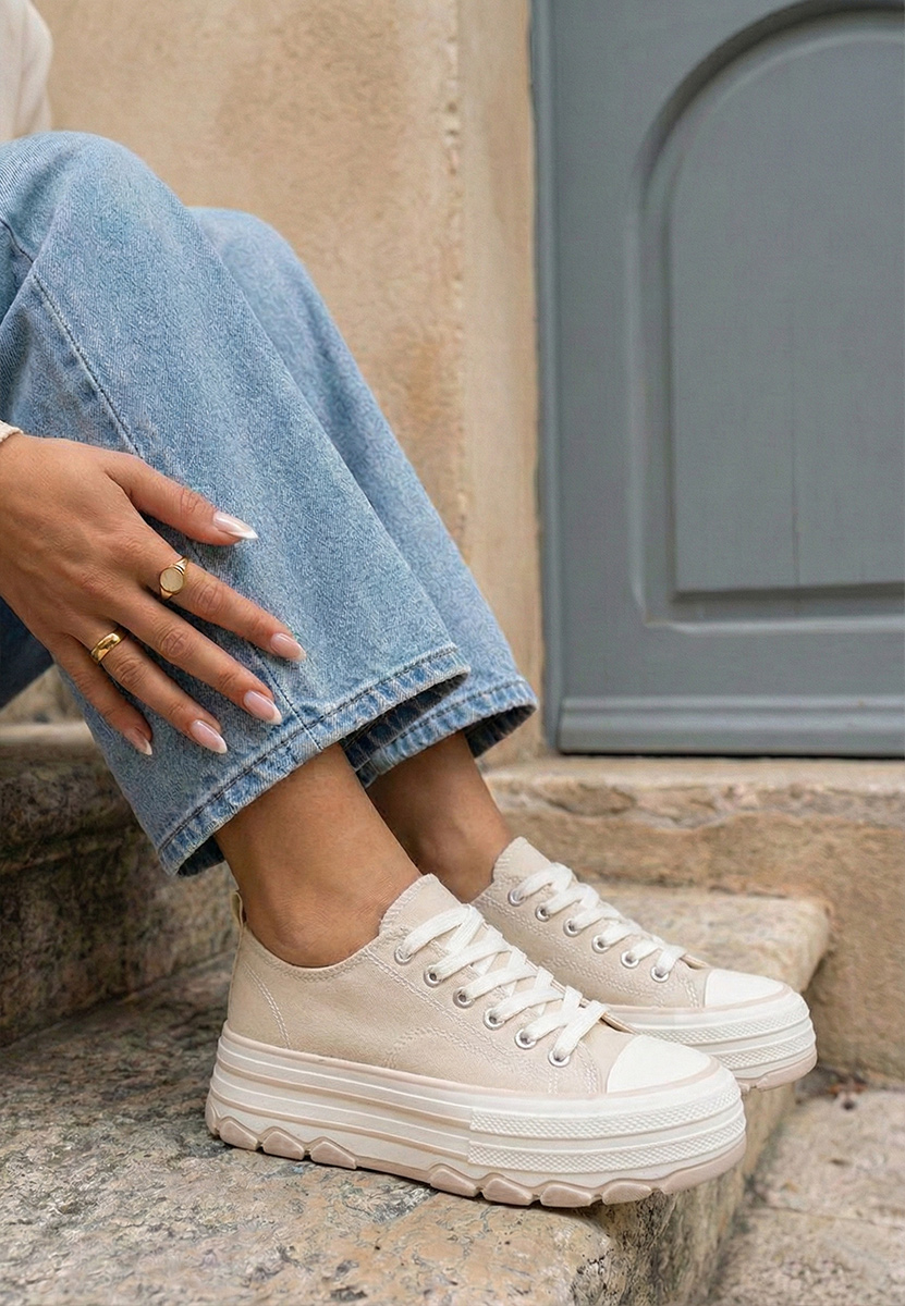 Zenoria bézs platform teniszcipő