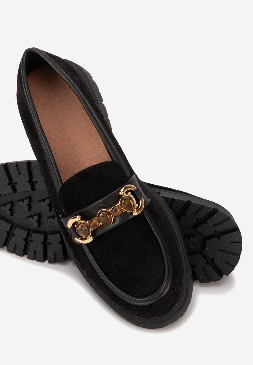 Amberlin fekete női mokaszin