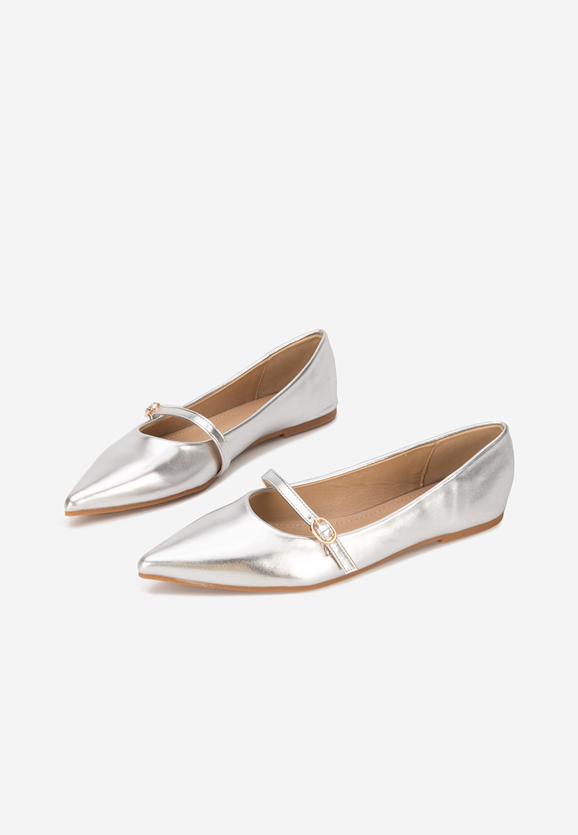 Izaura ezüst hegyes orrú balerina