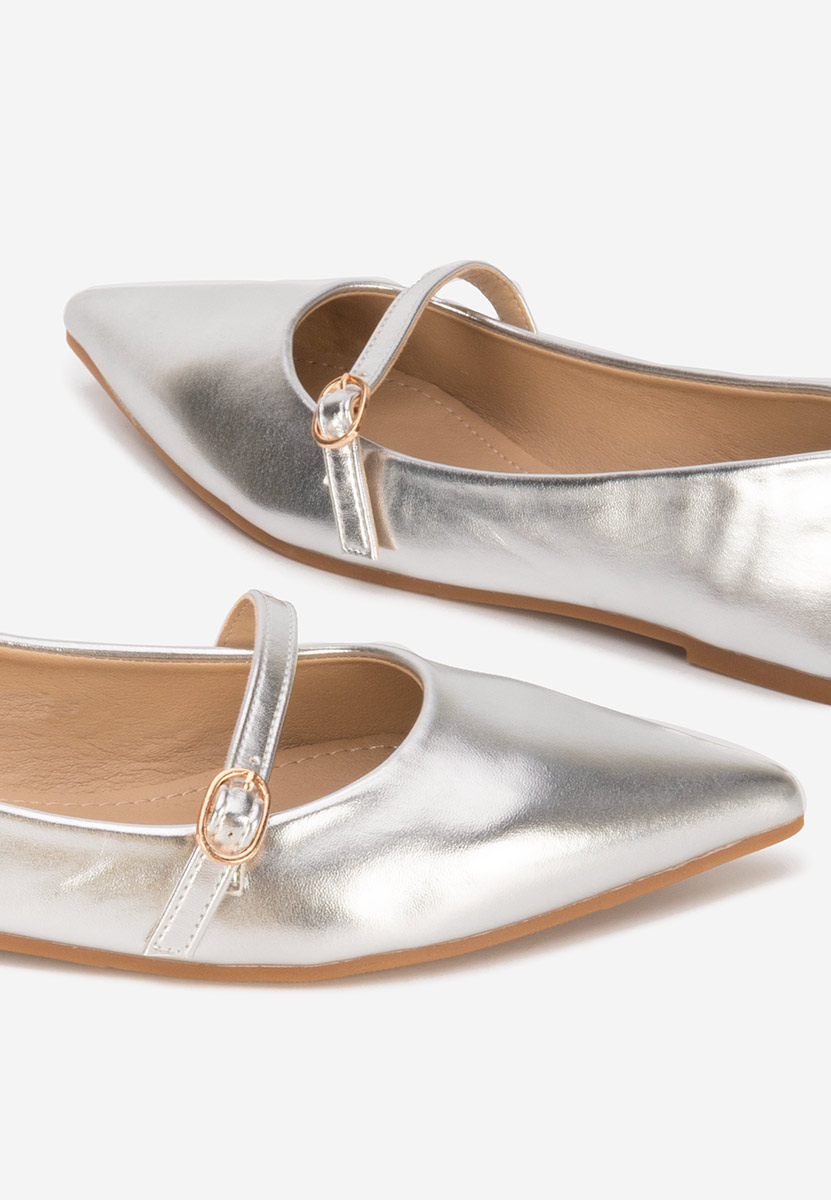 Izaura ezüst hegyes orrú balerina