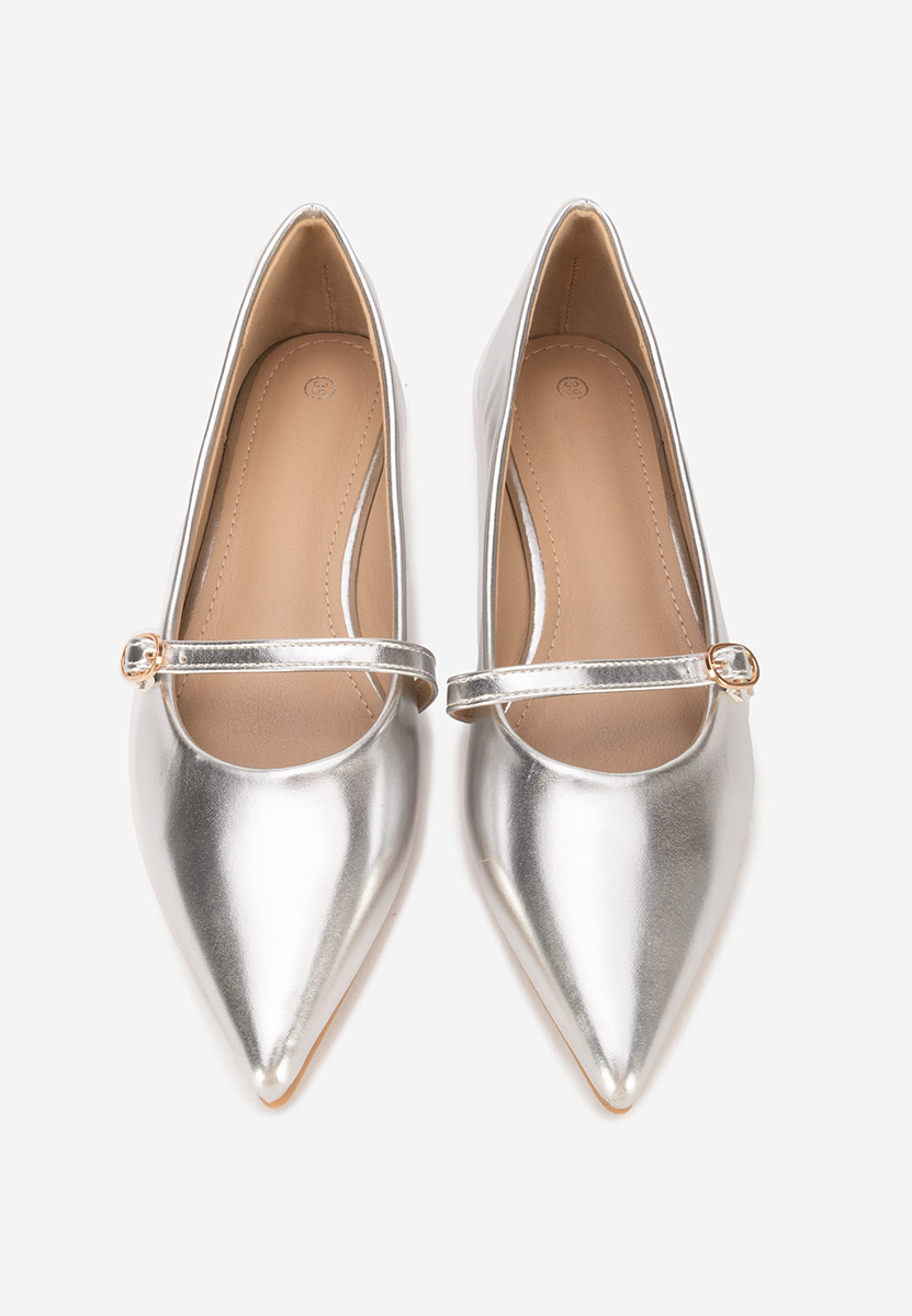 Izaura ezüst hegyes orrú balerina