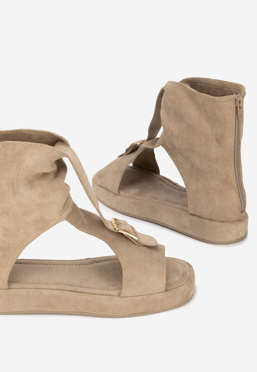 Petria khaki lapos szandál