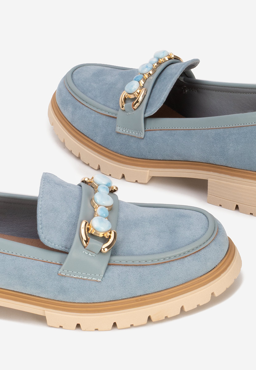 Amberlin kék női mokaszin