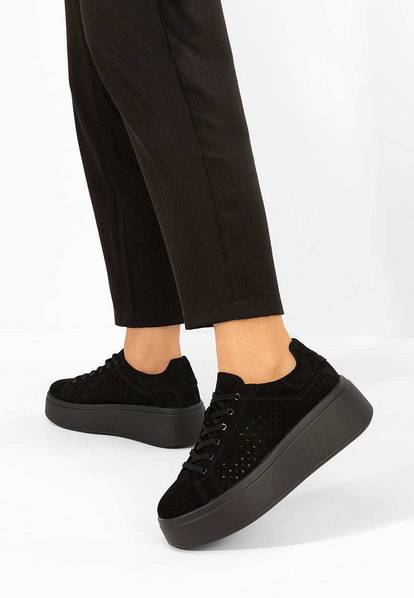 Siminia fekete telitalpú platform sneaker