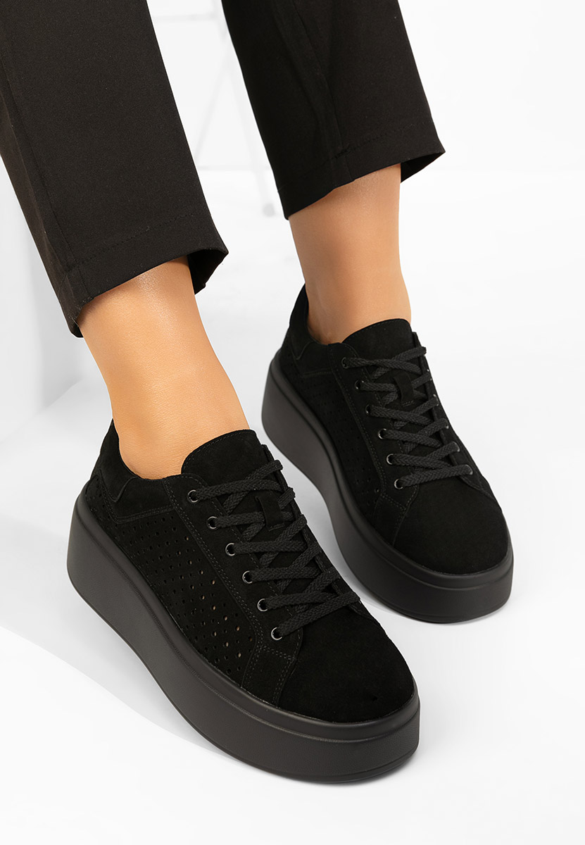 Siminia fekete telitalpú platform sneaker