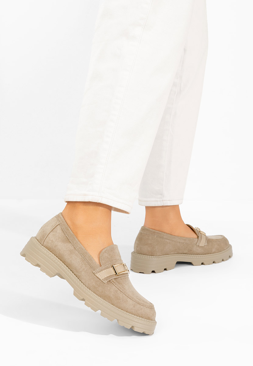 Katiana khaki női mokaszin