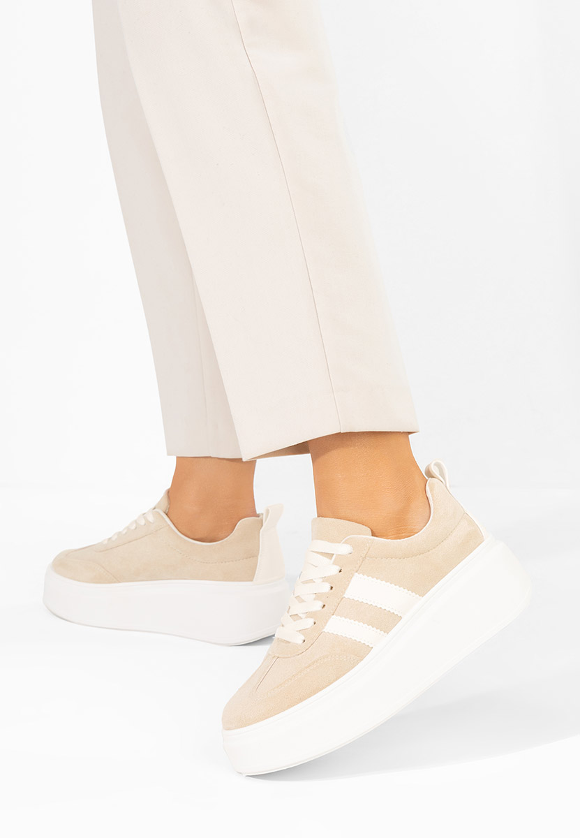 Semana bézs telitalpú platform sneaker