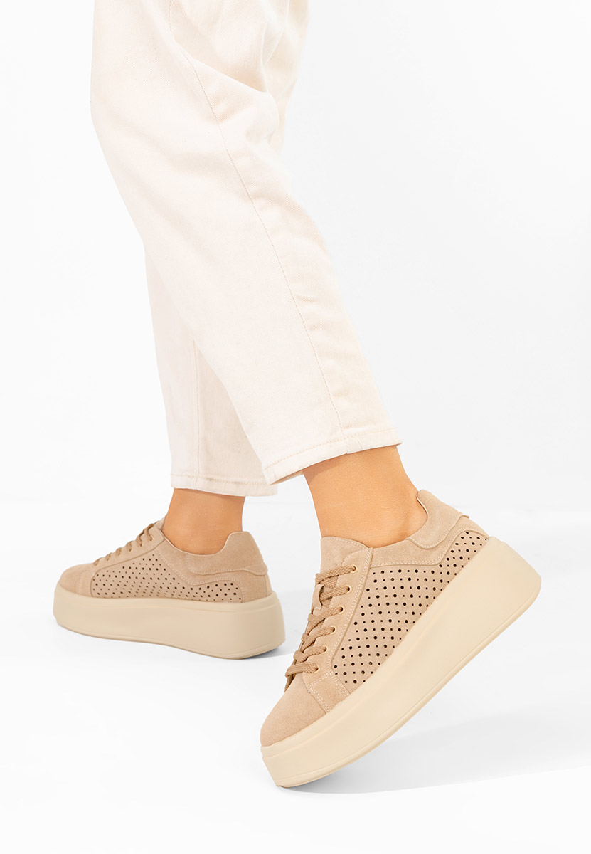 Siminia bézs telitalpú platform sneaker