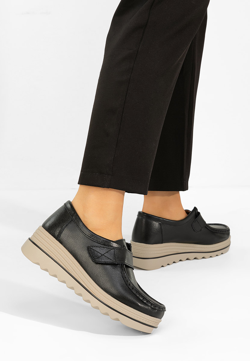 Hanina fekete platform mokaszin