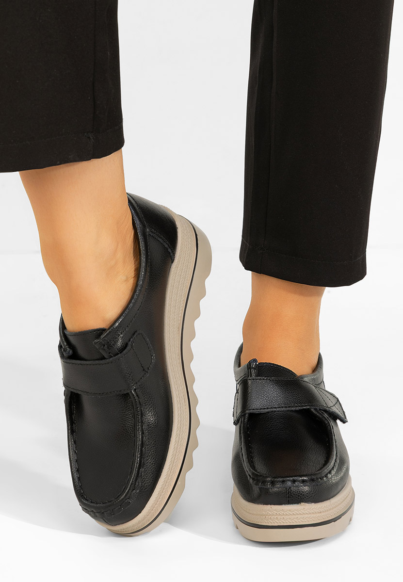 Hanina fekete platform mokaszin