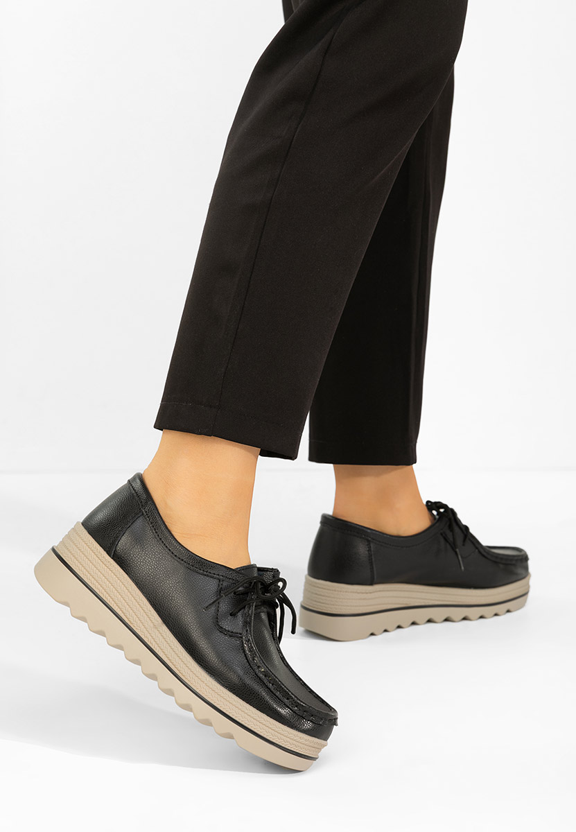Evelinia fekete platform mokaszin