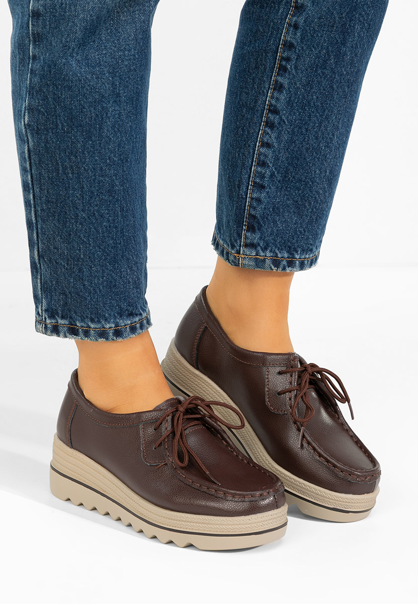 Evelinia barna platform mokaszin