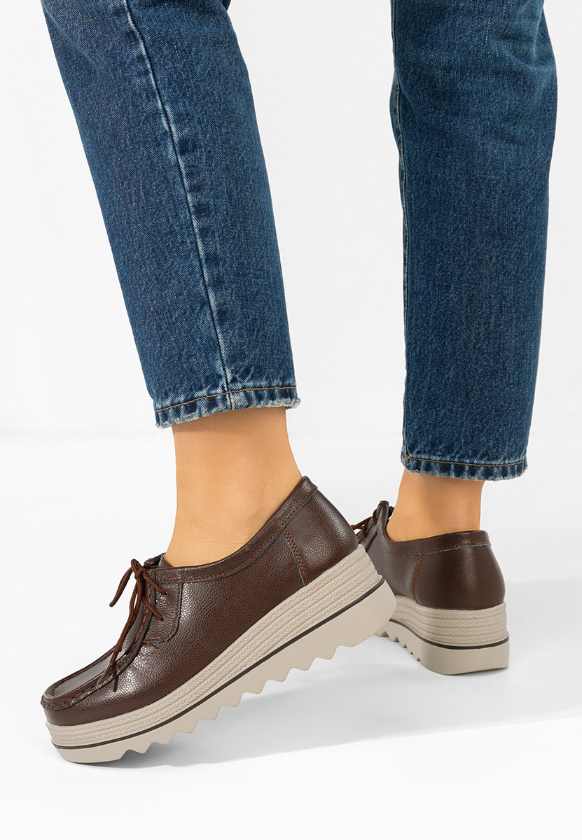 Evelinia barna platform mokaszin