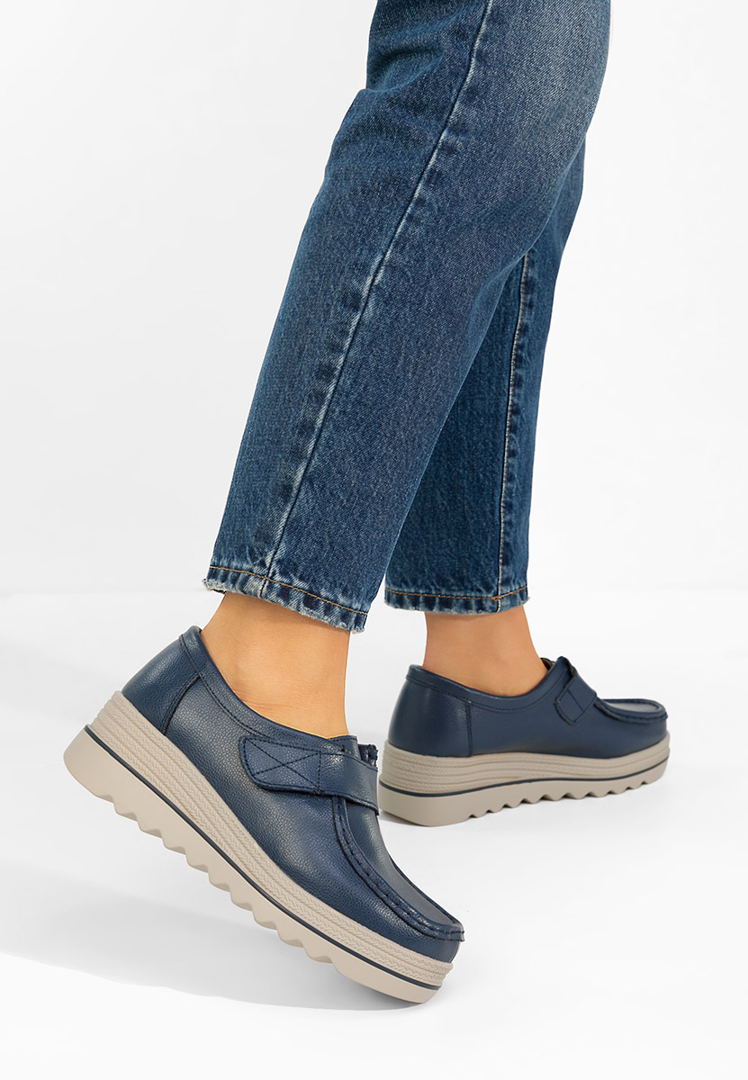 Hanina tengerészkék platform mokaszin