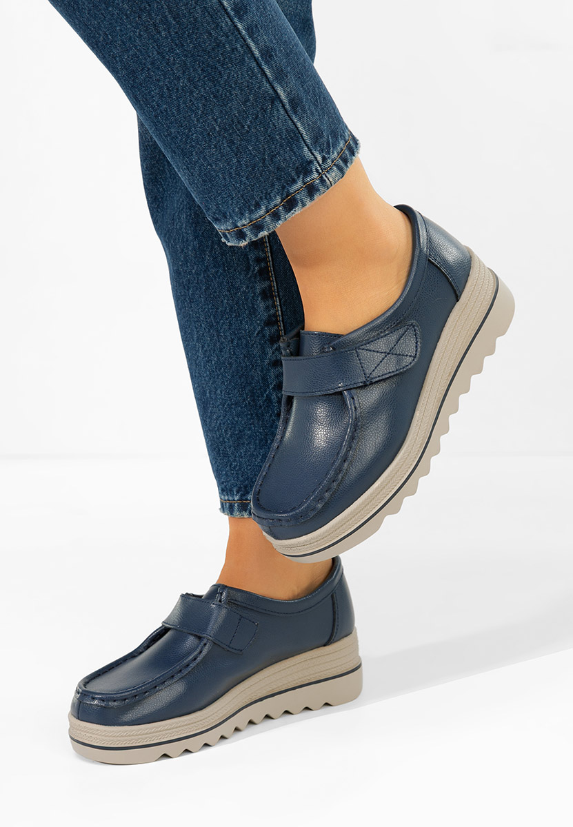 Hanina tengerészkék platform mokaszin