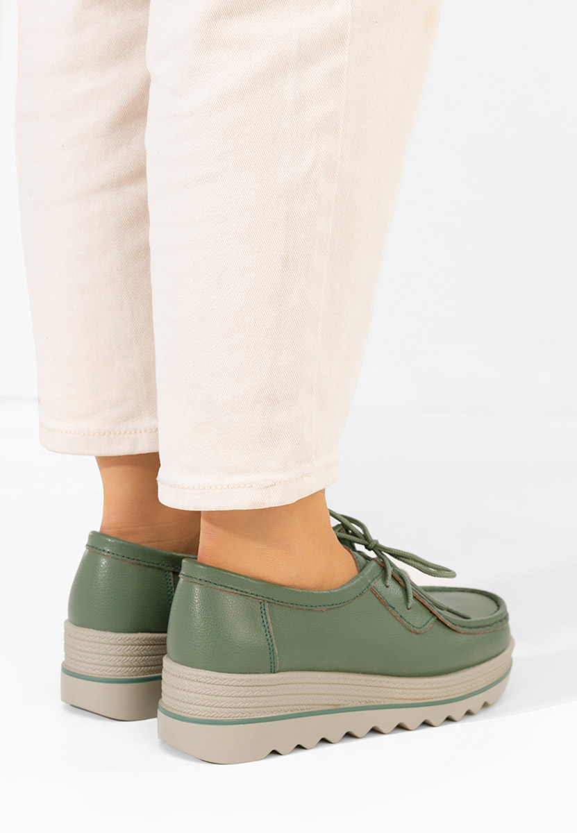 Evelinia zöld platform mokaszin