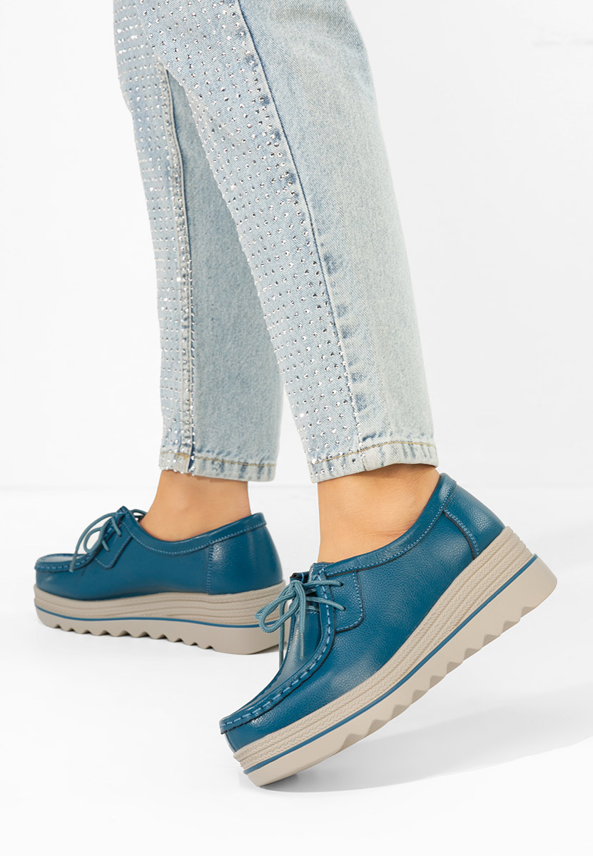 Evelinia kék platform mokaszin