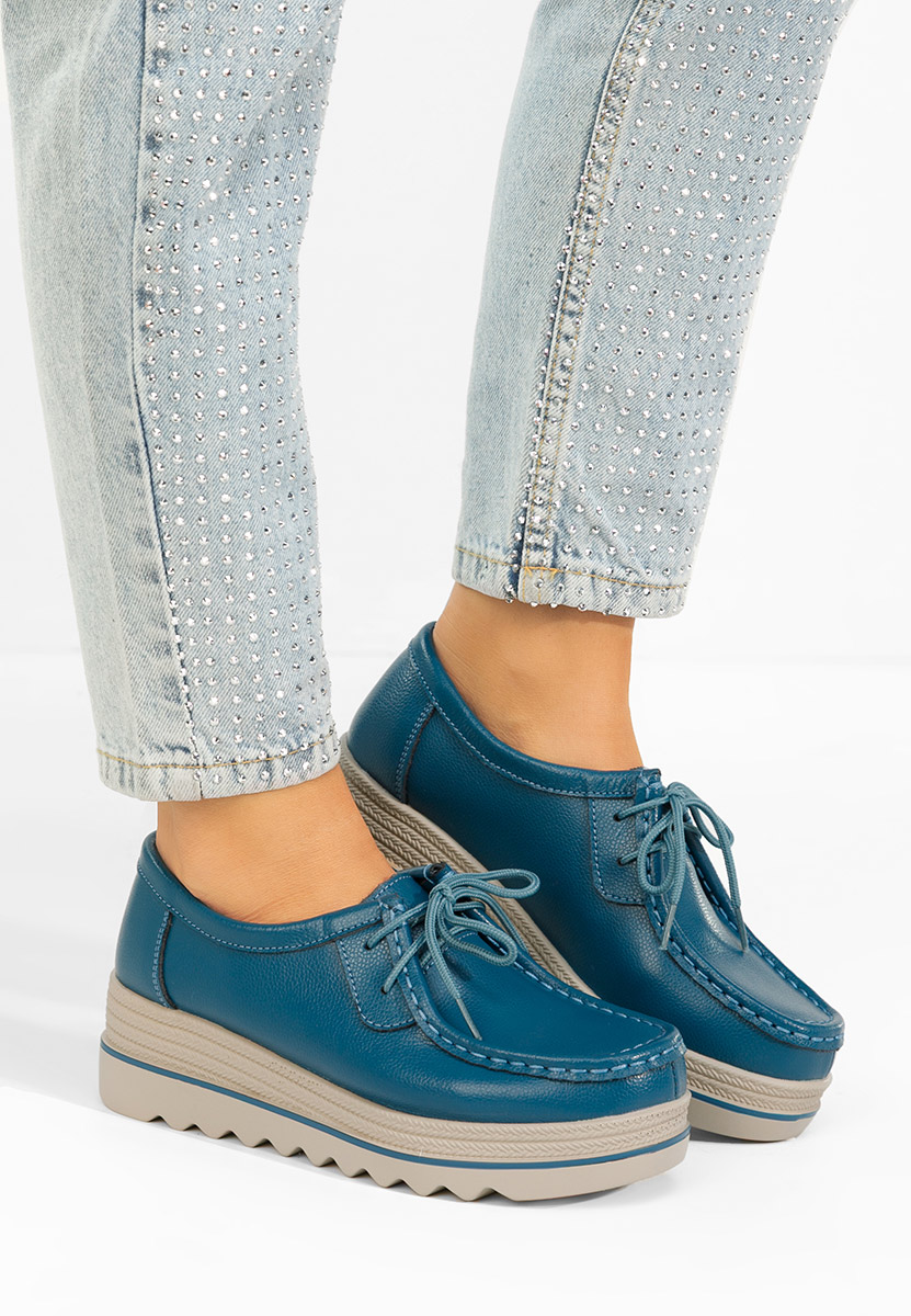 Evelinia kék platform mokaszin