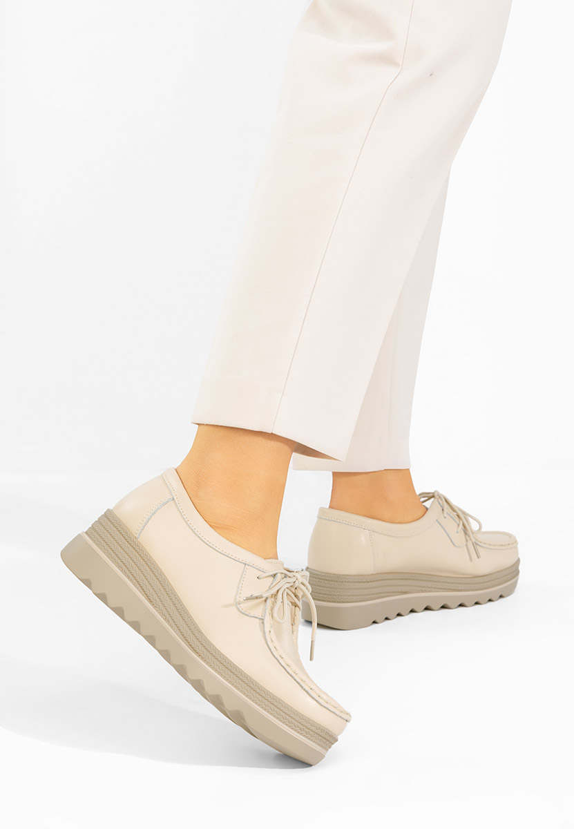 Evelinia bézs platform mokaszin