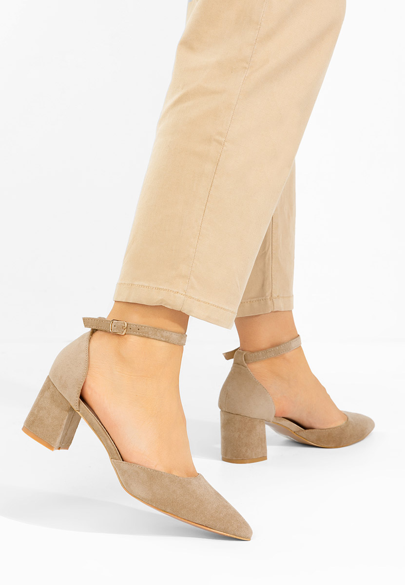 Elrosa khaki vastag sarkú magassarkú 