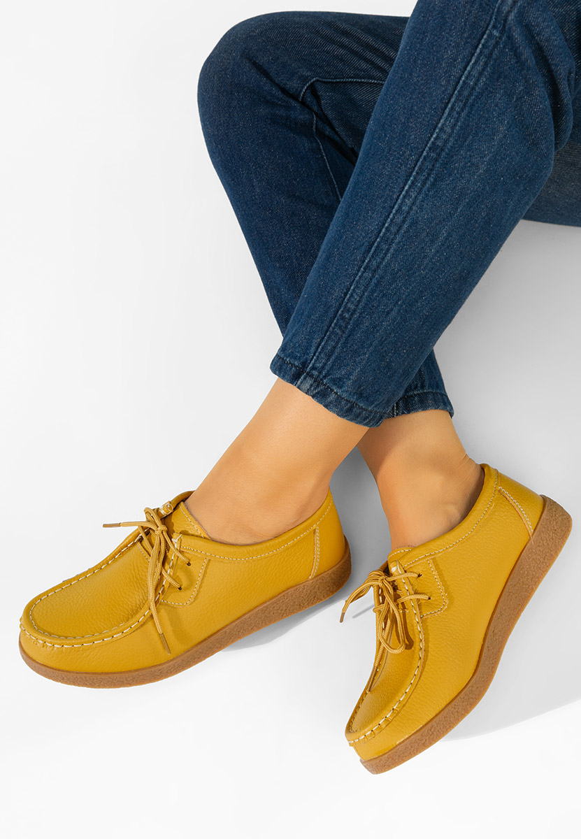 Afinia sárga női mokaszin