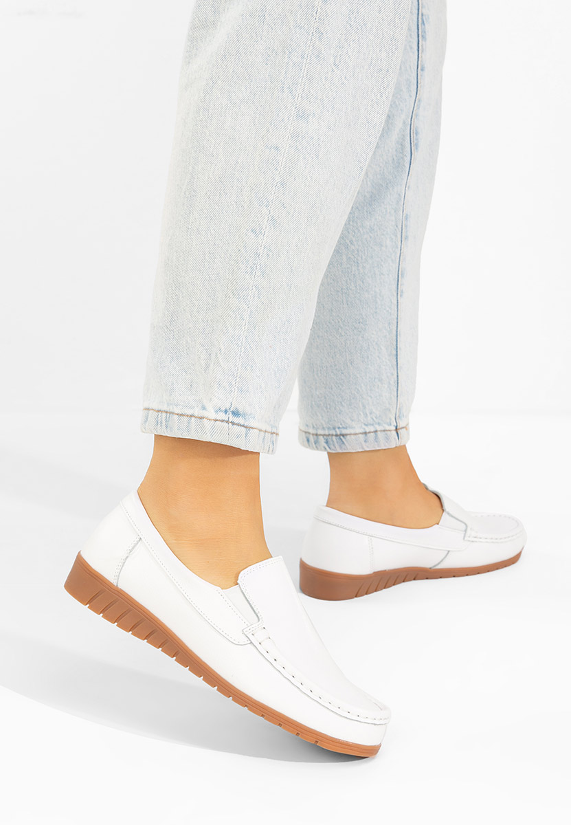 Panoma fehér bőr mokaszin női