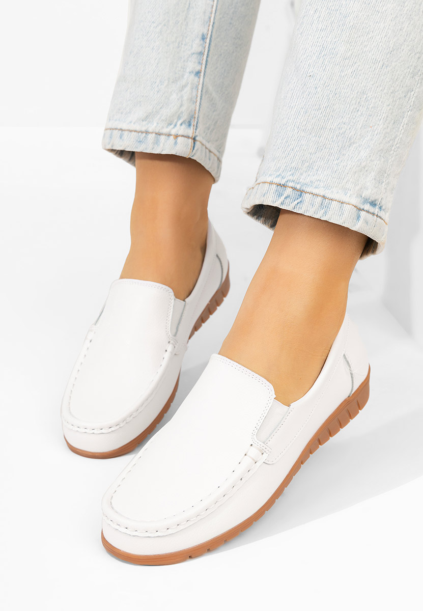Panoma fehér bőr mokaszin női