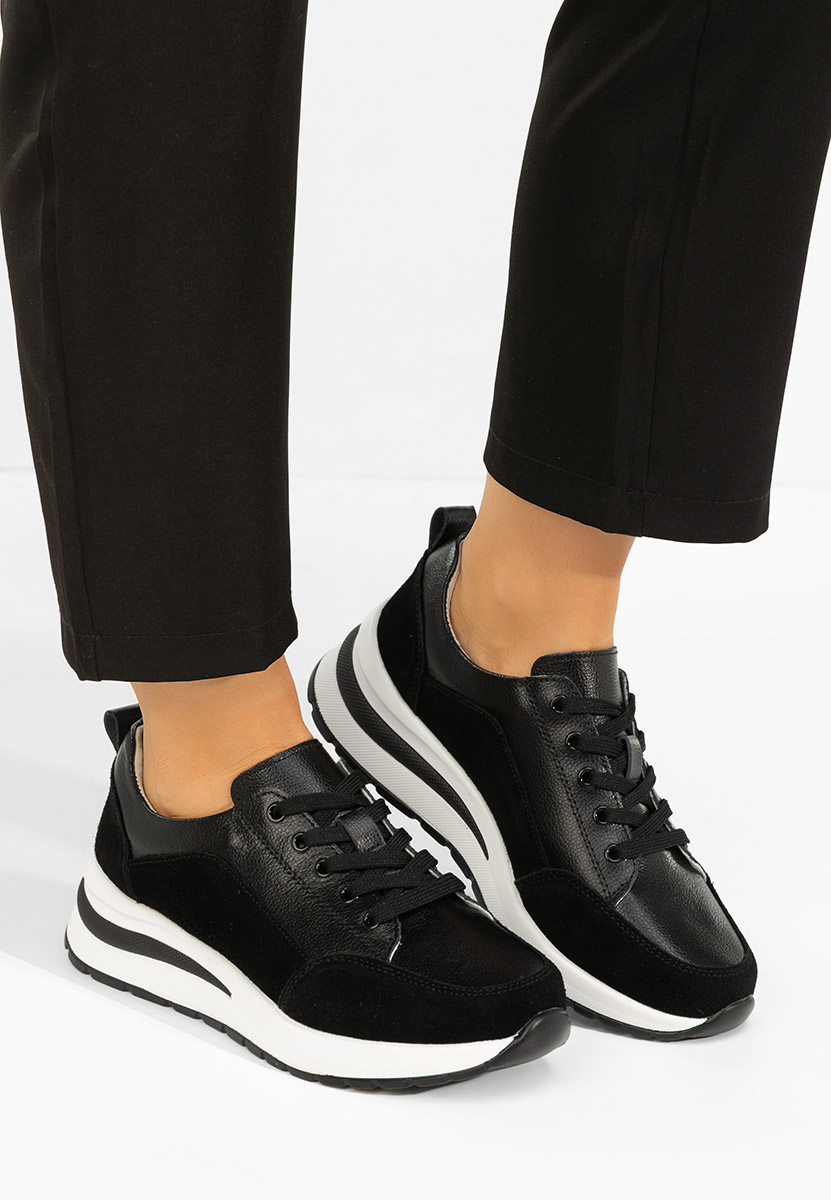 Janelia fekete platform sneaker cipő 