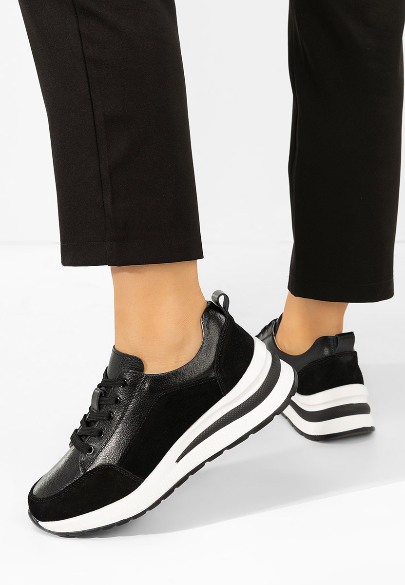 Janelia fekete platform sneaker cipő 