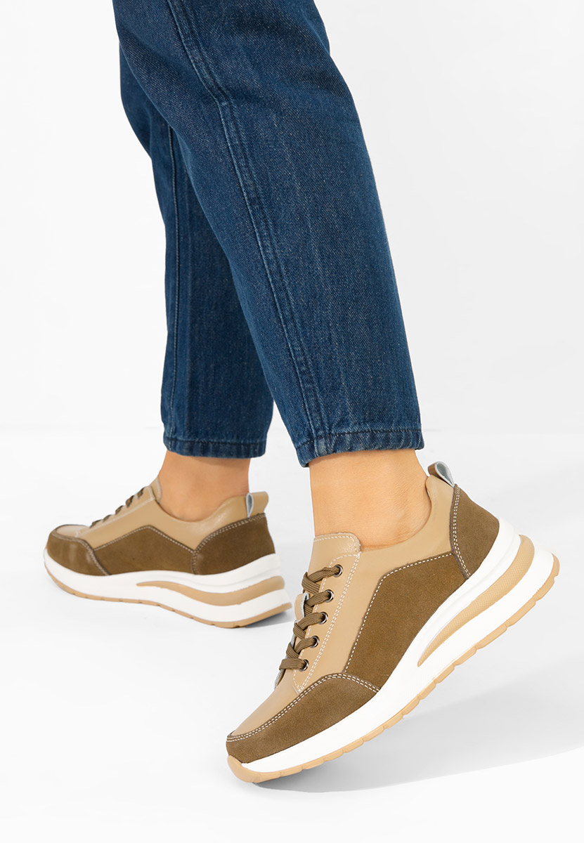Janelia khaki platform sneaker cipő 