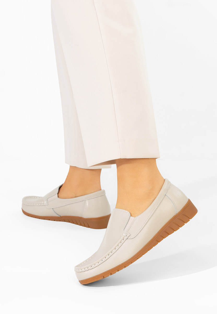 Panoma bézs bőr mokaszin női