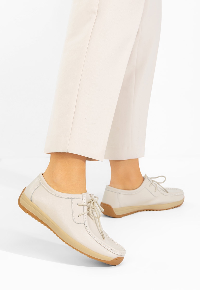 Solenia bézs bőr mokaszin