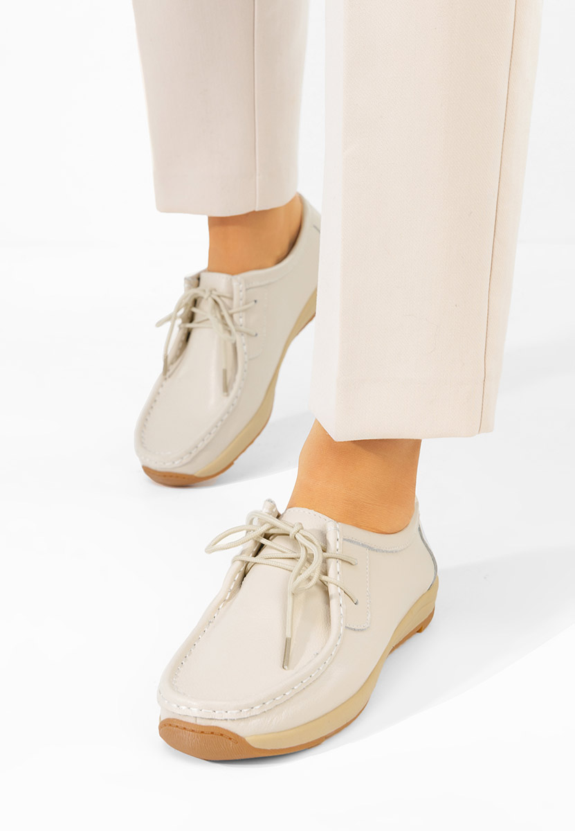 Solenia bézs bőr mokaszin