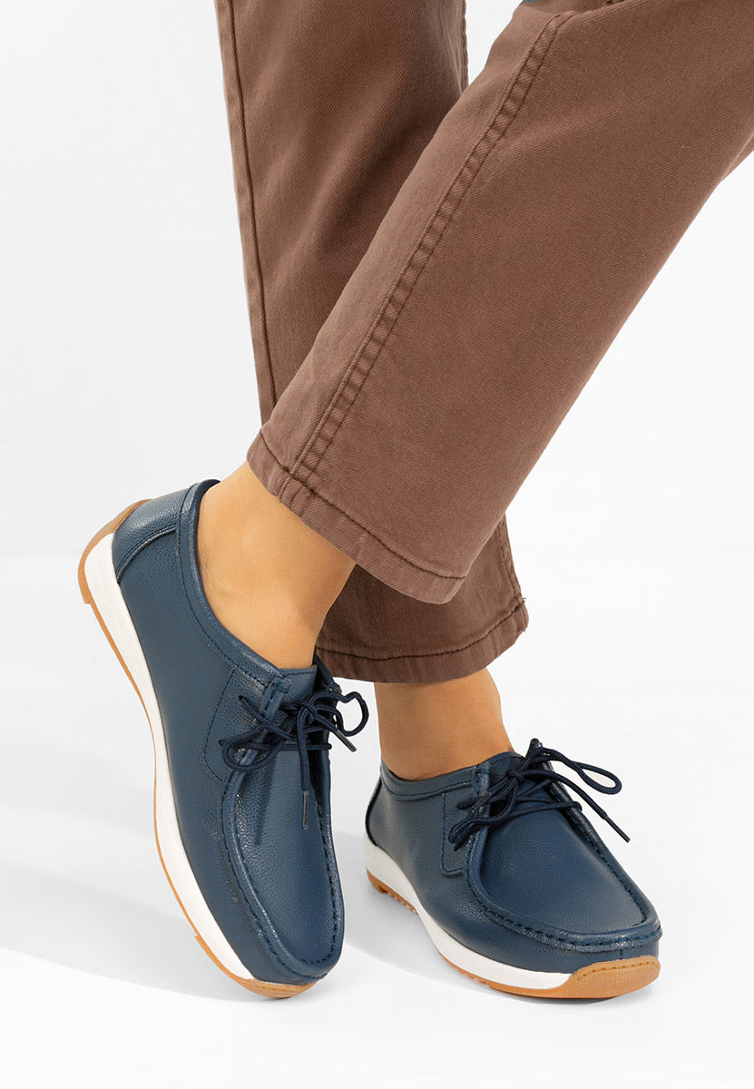 Solenia tengerészkék bőr mokaszin