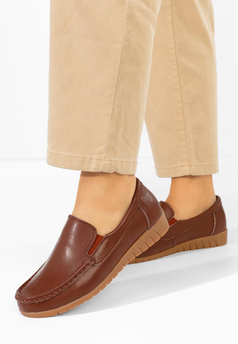 Panoma barna bőr mokaszin női