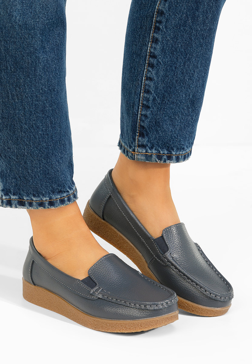 Nerida szürke bőr mokaszin