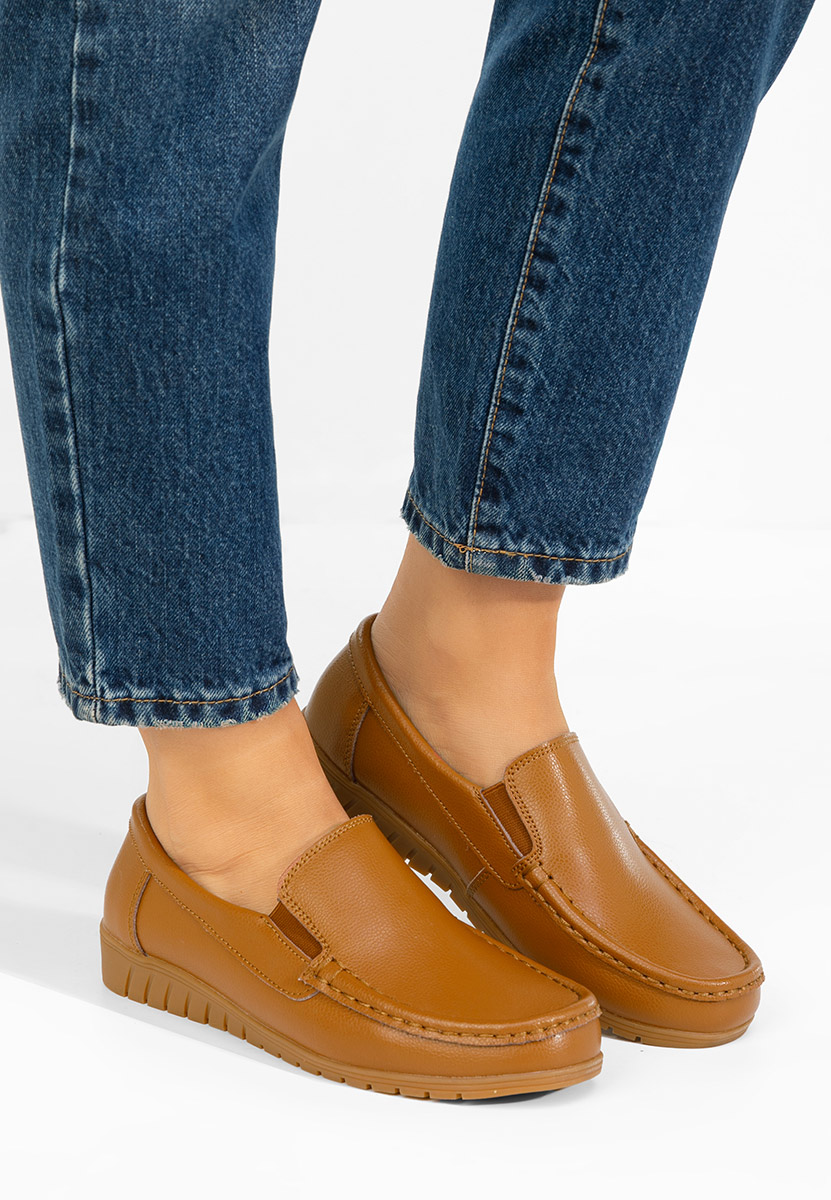 Panoma camel bőr mokaszin női