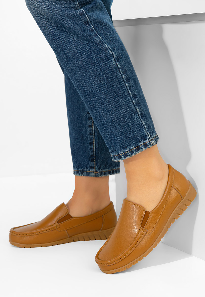 Panoma camel bőr mokaszin női