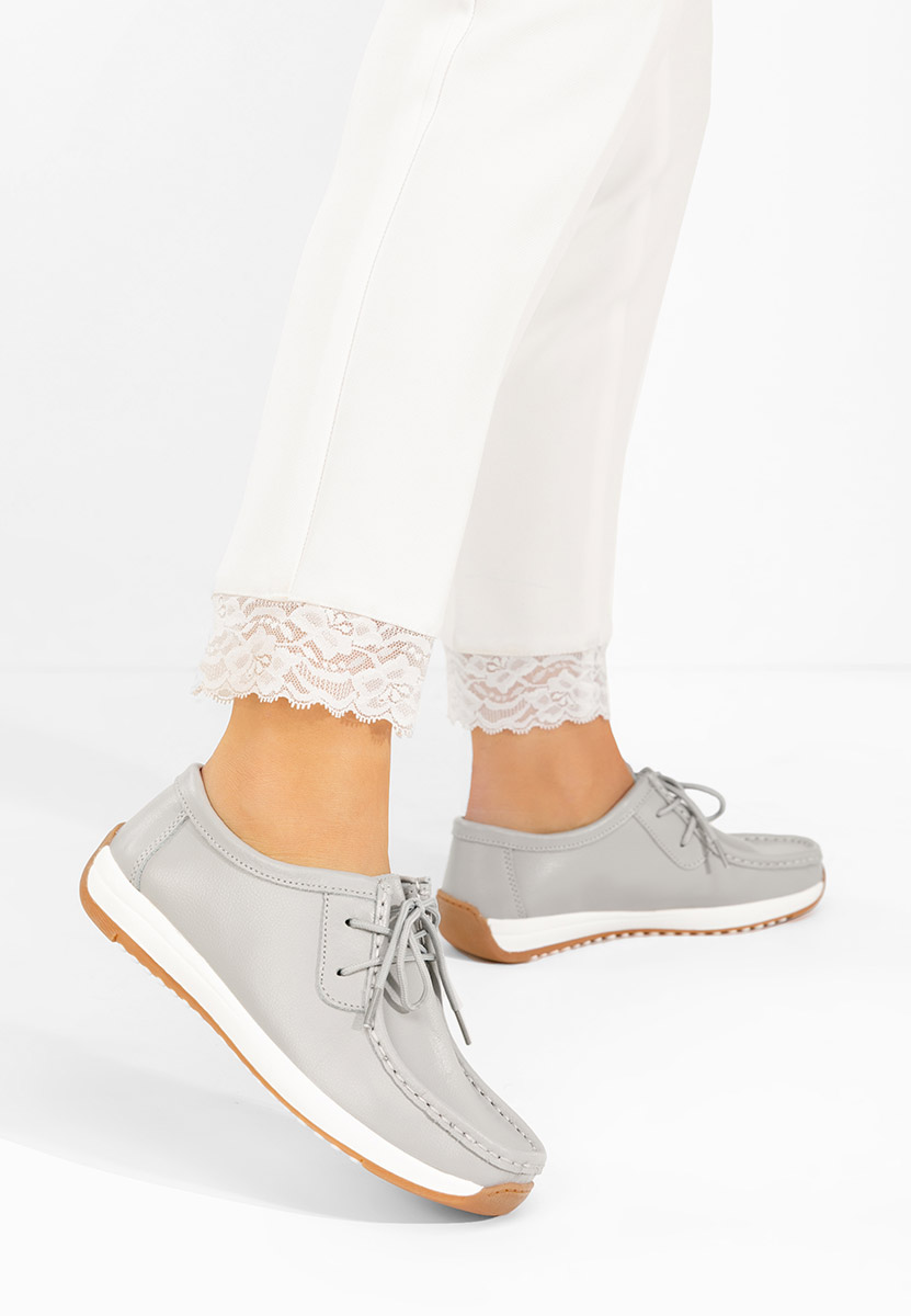 Solenia szürke bőr mokaszin