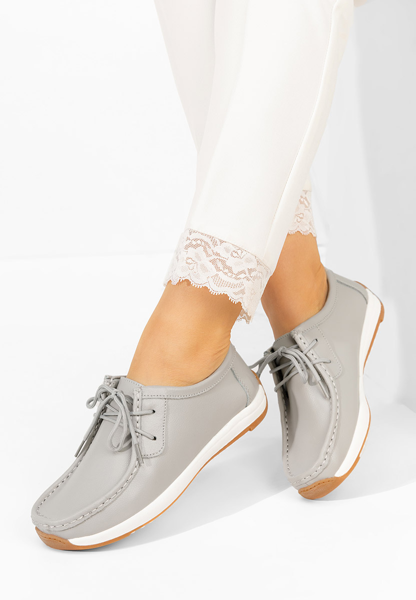 Solenia szürke bőr mokaszin