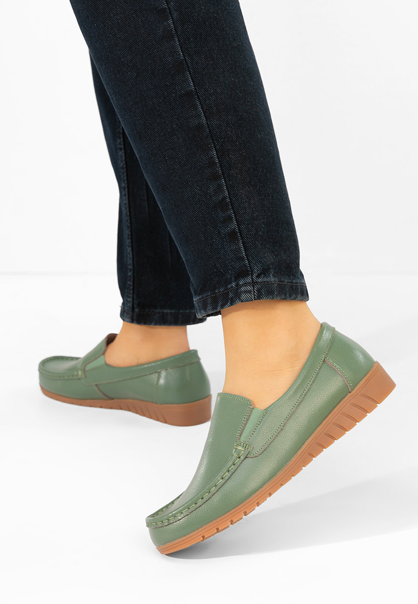 Panoma zöld bőr mokaszin női