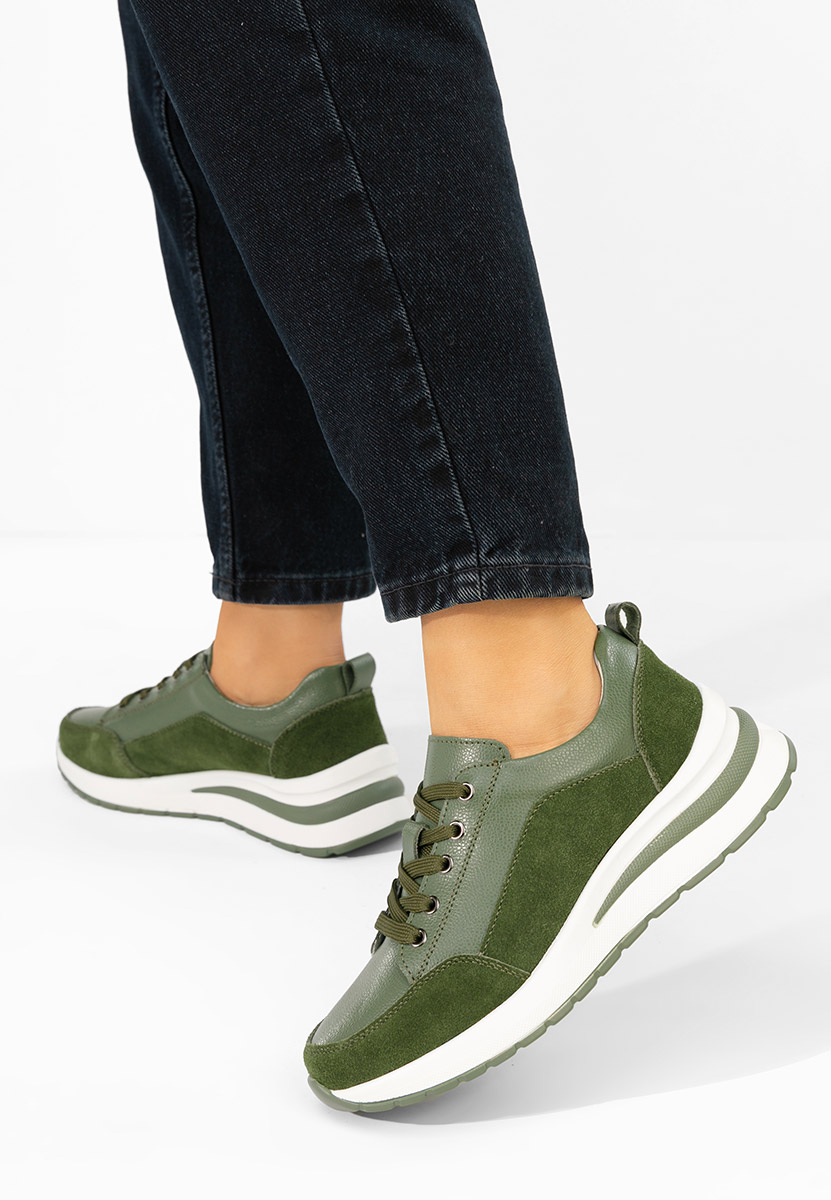 Janelia zöld platform sneaker cipő 