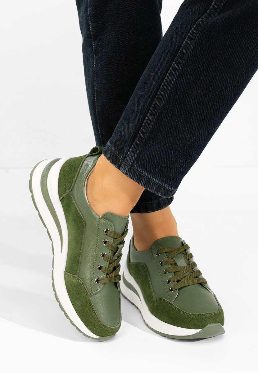 Janelia zöld platform sneaker cipő 